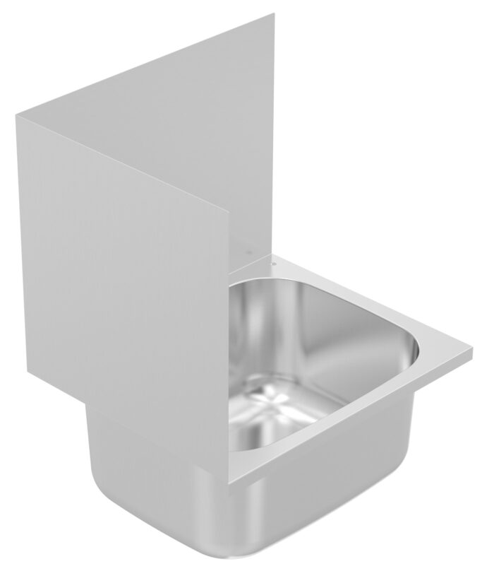 Cleaners Sink SS Wall Hung Rear & RH/LH Upstand - Image 2